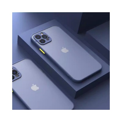 Husa iPhone 15 Pro, Plastic Dur cu protectie camera, Albastru